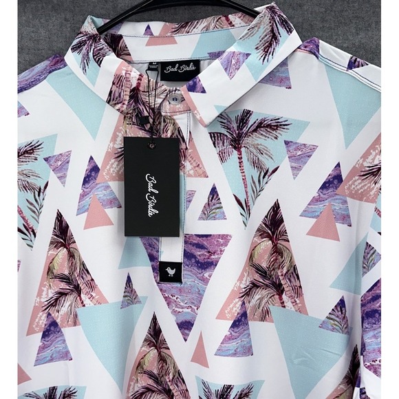 Bad Birdie Other - Bad Birdie NEW Medium Golf Polo "Cali" Floral Palm All Over Print Geometric